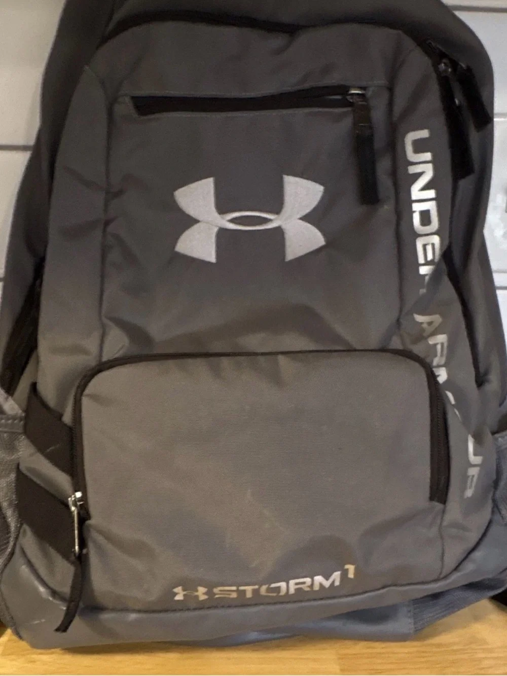 Under Armour Charcoal Gray Storm Backpack with Logo
